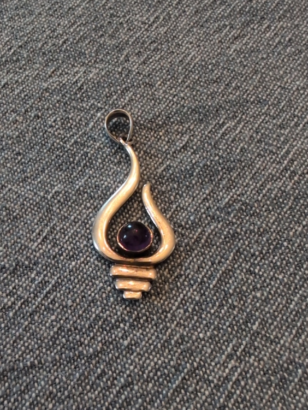 Sterling Silver Pendant with Amethyst Stone